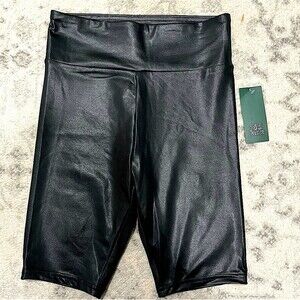 NWT Wild Fable Black Faux Leather Bike Shorts Size Small